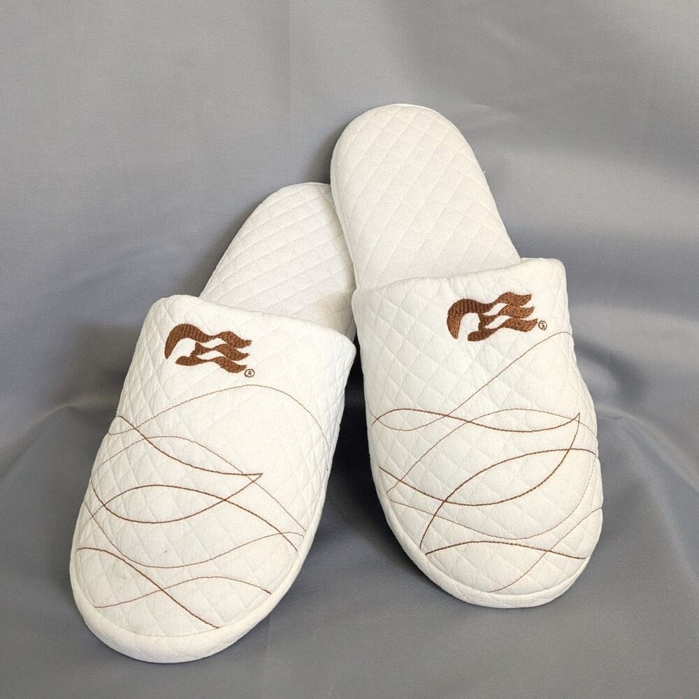 Princess Cruises Exclusive Sanctuary Collection White Quilted Slippers Unisex
